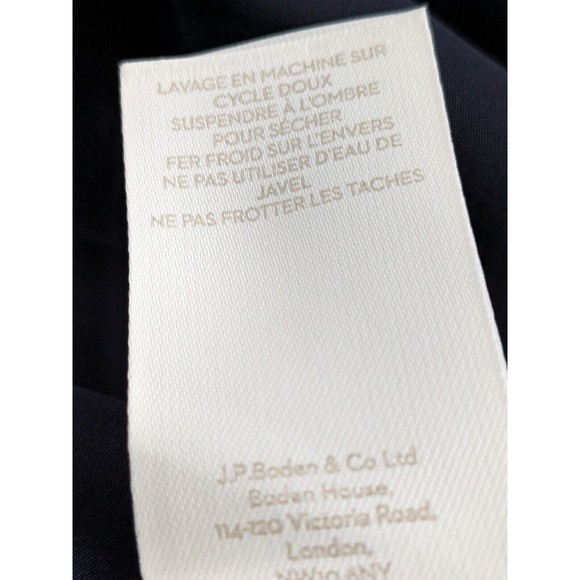 NWOT Boden sz 14R Pleated Large Polka Dot Lined Navy White Skirt 2 Pockets Midi - Picture 9 of 10